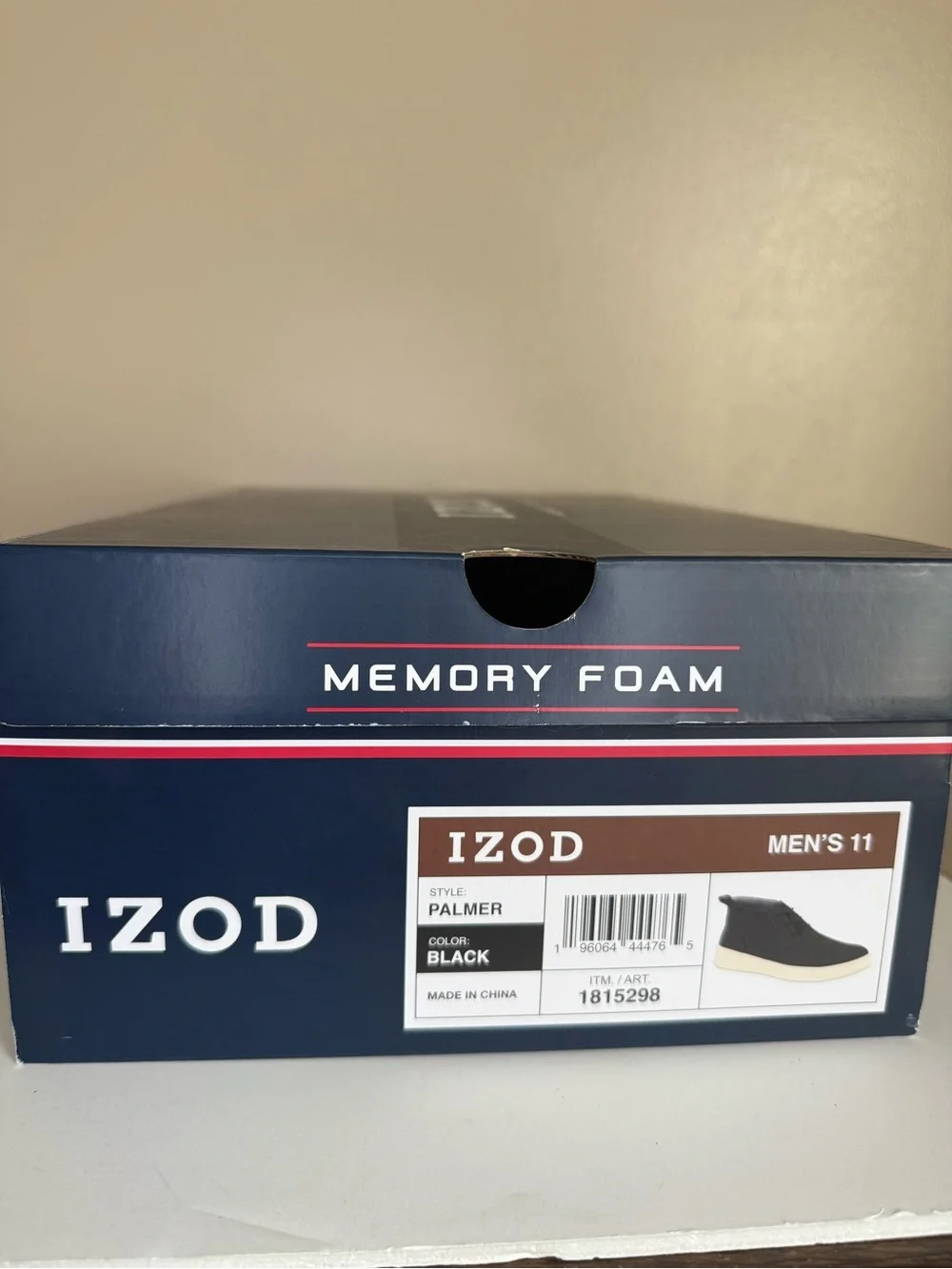 Izod Men's Palmer Casual Chukka Boot 1815298 Black White New in Box Size 11